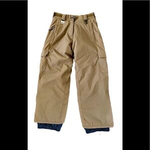 Youth Girls 686 Smarty Tech Sz Medium Snowboard Ski Pants Detachable Liner Beige